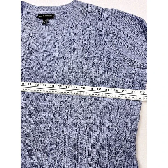 LANE BRYANT Sweater size 18/20 Womens Lilac Cable Knit 1095669 - Picture 7 of 9